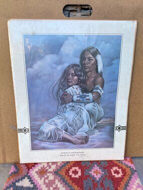 NWT 1988 Leanin Tree Penni Anne Cross Art Print Indian Native American 16x20 VTG